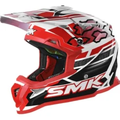 Casco Integrale Cross SMK ALLTERRA Tribou MX Rosso Bianco