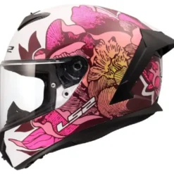 Casco Integrale Ls2 FF820 Rapid III Poppies II Bianco Rosa Lucido