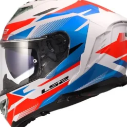 Casco Integrale Ls2 FF818 Storm III Komai Bianco Blu Rosso Lucido