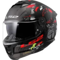 Casco Integrale Ls2 FF808 Stream II Angry Monkey Nero Opaco Rosso