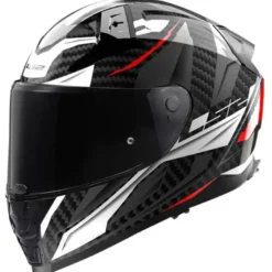 Casco Integrale Ls2 FF811 Vector II Carbon Savage Bianco Rosso Nero Lucido