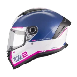 Casco Integrale Mt Helmets Ff126 Stinger 2 A8 Core Bianco Viola Lucido