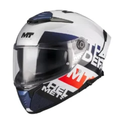 Casco Integrale Mt Helmets Ff118Sv Thunder 4 A17 Sv Waves Bianco Lucido