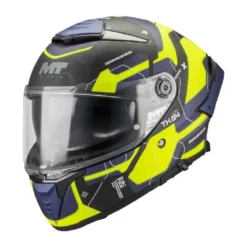 Casco Integrale Mt Helmets Ff118Sv Thunder 4 B27 Sv Lumex Viola Giallo Opaco