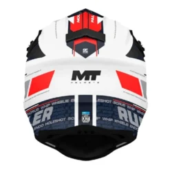 Casco Integrale Mt Helmets Mx802B Falcon S A15 Ruler Bianco Blu Rosso Lucido