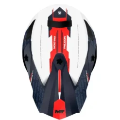 Casco Integrale Mt Helmets Mx802B Falcon S A15 Ruler Bianco Blu Rosso Lucido