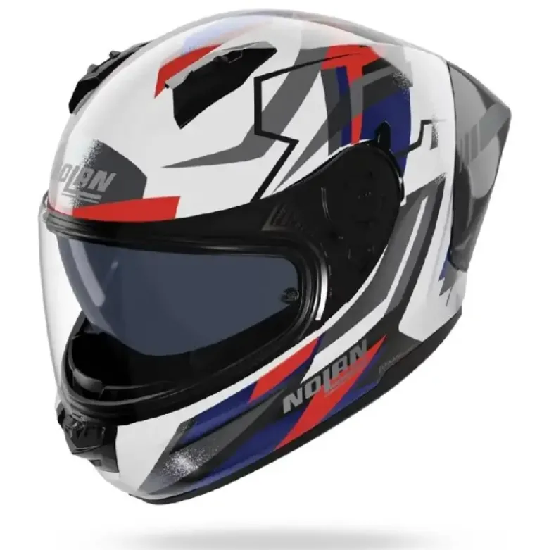 Casco Integrale Nolan N60-6 Sport Corsa 355 Bianco Blu Rosso