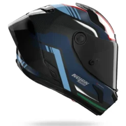 Casco Integrale Nolan X-804 RS Piega 366 Carbonio Blu Profondo Azzurro Rosso Lucido