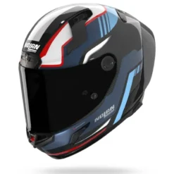Casco Integrale Nolan X-804 RS Piega 366 Carbonio Blu Profondo Azzurro Rosso Lucido
