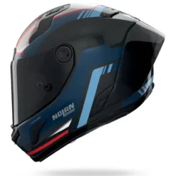 Casco Integrale Nolan X-804 RS Piega 366 Carbonio Blu Profondo Azzurro Rosso Lucido