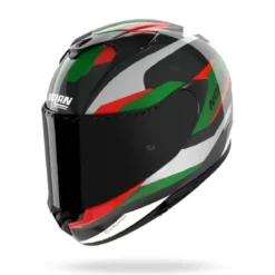 Casco Integrale Nolan X-904 Ultra Carbon Calibro 346 Carbonio Argento Verde Rosso Lucido