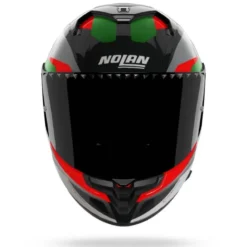 Casco Integrale Nolan X-904 Ultra Carbon Calibro Quin 355 Carbonio Argento Verde Rosso Lucido