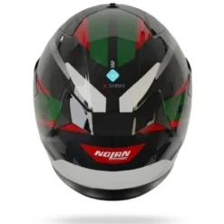 Casco Integrale Nolan X-904 Ultra Carbon Calibro Quin 355 Carbonio Argento Verde Rosso Lucido