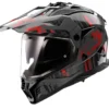 Casco Integrale On-Off Touring Ls2 MX702 Pioneer II Crazy Nero Grigio Rosso Lucido