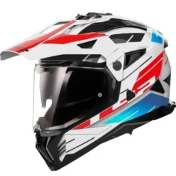Casco Integrale On-Off Touring Ls2 MX702 Pioneer II Namib Bianco Blu Rosso Lucido