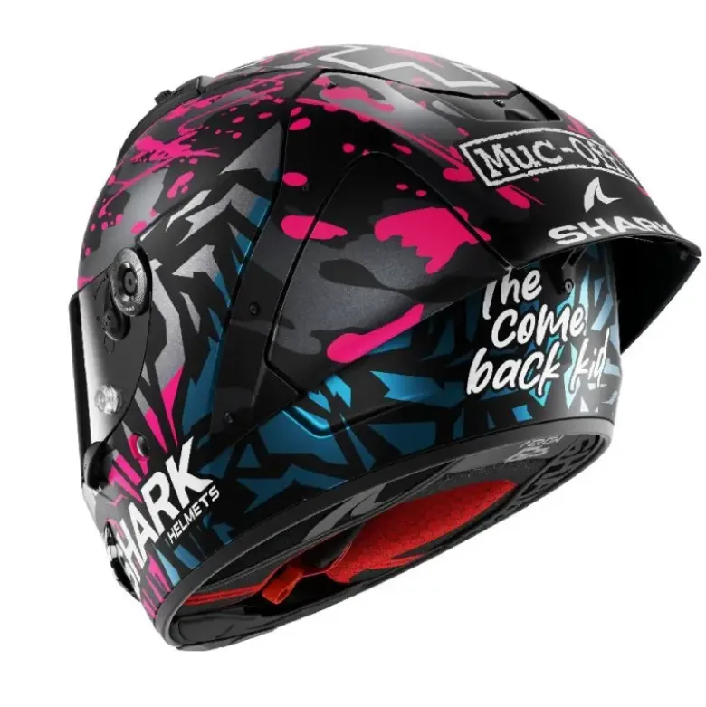 Casco Integrale Shark Aeron-Gp Fim Racing -2 Replica Redding Nero Viola Blu Opaco