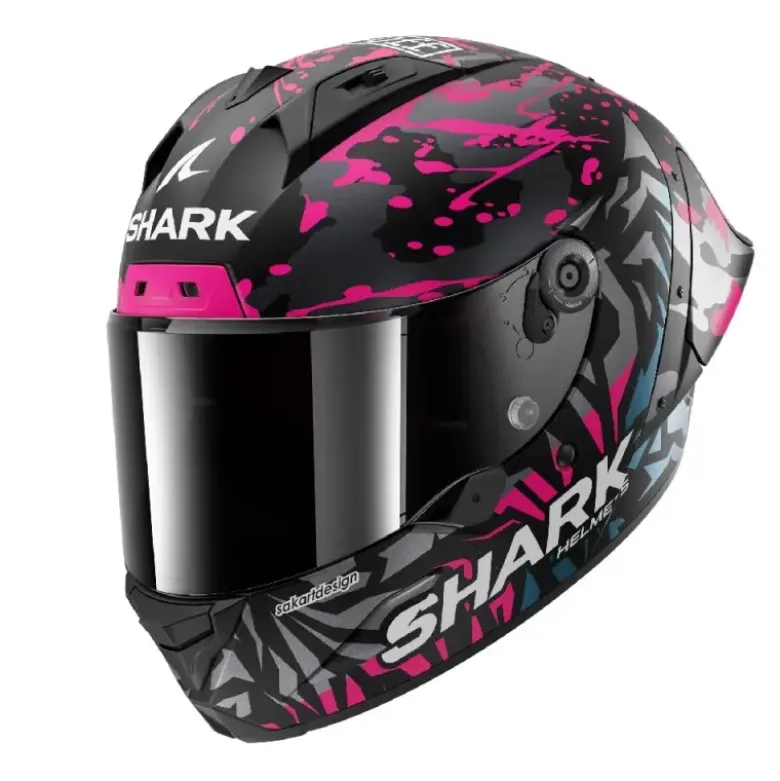 Casco Integrale Shark Aeron-Gp Fim Racing -2 Replica Redding Nero Viola Blu Opaco