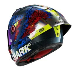 Casco Integrale Shark Aeron-Gp Fim Racing -2 Speed-Vib Carbon Blu Rosso Lucido