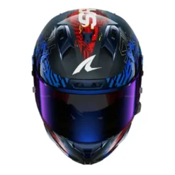 Casco Integrale Shark Aeron-Gp Fim Racing -2 Speed-Vib Carbon Blu Rosso Lucido