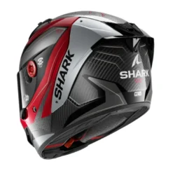 Casco Integrale Shark Aeron Mekarium Carbon Rosso Silver Lucido