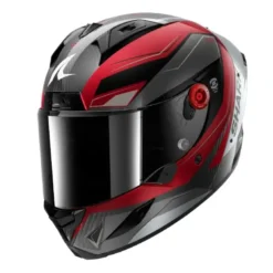 Casco Integrale Shark Aeron Mekarium Carbon Rosso Silver Lucido