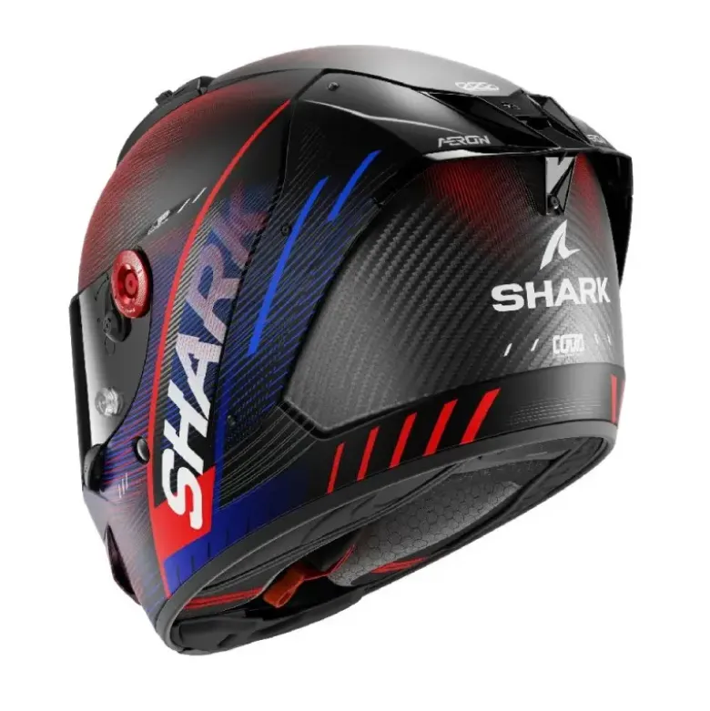 Casco Integrale Shark Aeron Speed-Tech Carbon Blu Rosso Opaco