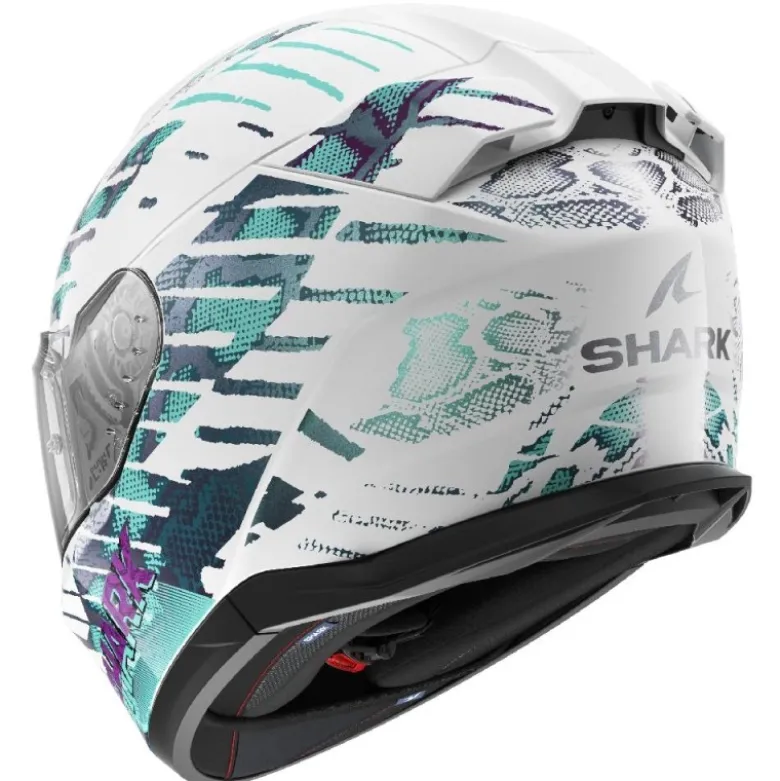 Casco Integrale Shark D-Skwal 3 Reptaia Cameleon Bianco Lucido