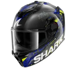 Casco Integrale Shark Spartan Gt Pro Carbon Speed-Vib Carbon Antracite Blu Lucido