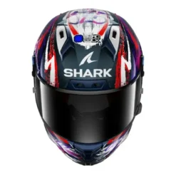 Casco Integrale Sharl Aeron-Gp Fim Racing -1 Replica Zarco Signature Carbon Bianco Viola Lucido