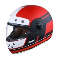 Casco Integrale SMK Retro Ranchero Rosso Bianco