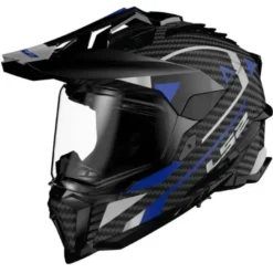 Casco Integrale Touring Carbonio Ls2 Mx701 C Explorer Adventure Blu Lucido