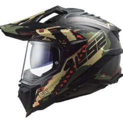 Casco Integrale Touring Carbonio Ls2 Mx701 C Explorer Extend Verde Militare Opaco