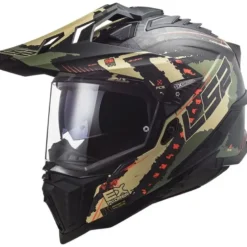Casco Integrale Touring Carbonio Ls2 Mx701 C Explorer Extend Verde Militare Opaco