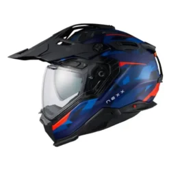 Casco Integrale Touring Nexx X.Wed 3 Trailmania Adventure Blu Rosso Opaco