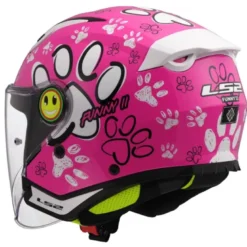 Casco Jet Bambino Ls2 OF622 Funny II Paws Rosa