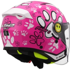Casco Jet Bambino Ls2 OF622 Funny II Paws Rosa