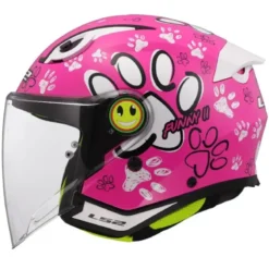 Casco Jet Bambino Ls2 OF622 Funny II Paws Rosa