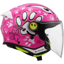 Casco Jet Bambino Ls2 OF622 Funny II Paws Rosa