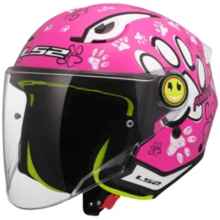 Casco Jet Bambino Ls2 OF622 Funny II Paws Rosa