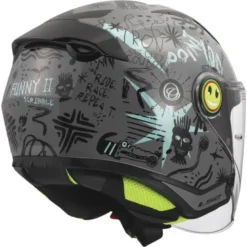 Casco Jet Bambino Ls2 OF622 Funny II Scribble Grigio Blu Lucido