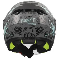 Casco Jet Bambino Ls2 OF622 Funny II Scribble Grigio Blu Lucido