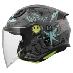 Casco Jet Bambino Ls2 OF622 Funny II Scribble Grigio Blu Lucido