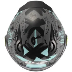 Casco Jet Bambino Ls2 OF622 Funny II Scribble Grigio Blu Lucido