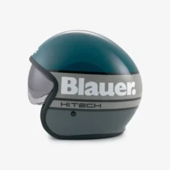 Casco Jet Blauer Pilot 4.0 Blu Satinato Titanio Lucido