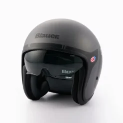 Casco Jet Blauer Pilot 06 Go Grafica Titanio Nero Opaco