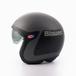 Casco Jet Blauer Pilot 06 Go Grafica Titanio Nero Opaco