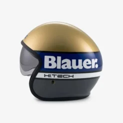 Casco Jet Blauer Pilot 4.0 Oro Blu Grigio Lucido