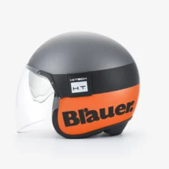 Casco Jet Blauer Pod Arancione Titanio Opaco