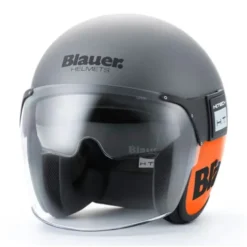 Casco Jet Blauer Pod 06 H.T. Titanio Opaco Arancione