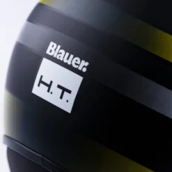 Casco Jet Blauer Pod Stripes Nero Opaco Giallo Fluo